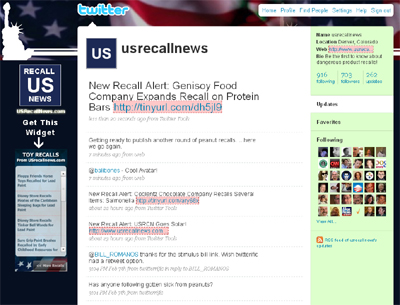 The US Recall News Twitter Profile