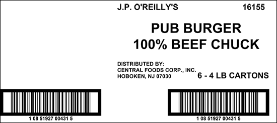 Label, Shipping Case, Pub Burger