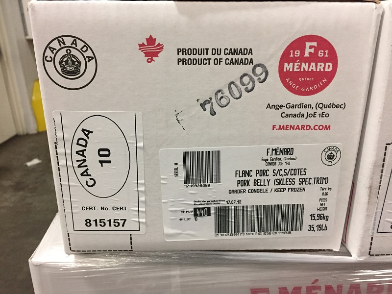 Label, recalled product