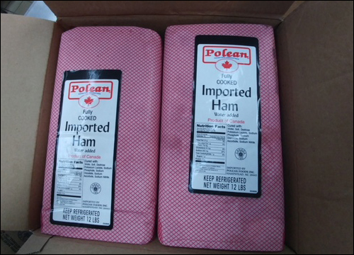 Recalled ham product