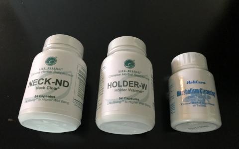 Labels, Life Rising and HoliCare dietary supplements