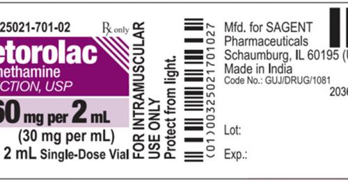 Label, Ketorolac Tromethamine Injection