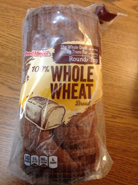 "Picture, Fred Meyers 100% Whole Wheat Bread, front panel"