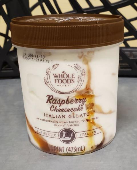 Picture of Whole Foods Market Raspberry Cheesecake Italian Gelato