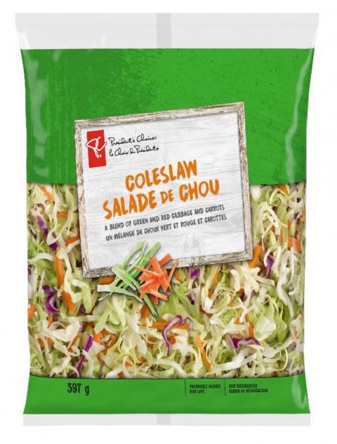 Bag Label, President’s Choice Coleslaw Salade De Chou, Net Wt. 397 g