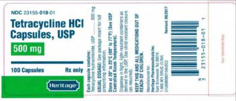 “Tetracycline HCl Capsules 500mg”