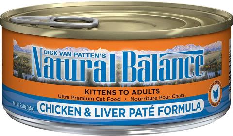 Natural Balance® Ultra Premium Chicken & Liver Paté Formula, kittens to adult, can, Net Wt. 5.5oz