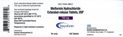 Label, Metformin Hydrochloride Extended-Release Tablets USP, 750 mg