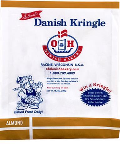 Front label of almond kringle