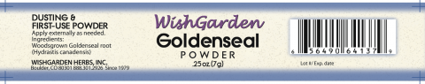 Photo 2- Labeling, WishGarden Goldenseal Powder