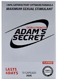Label, Adam’s Secret Extra Strength 3000 capsules