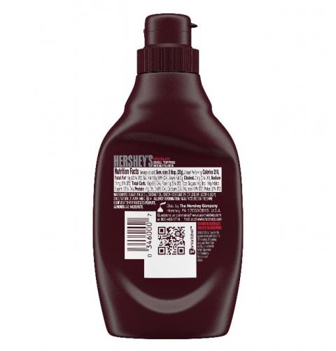 Product back image Hershey’s Chocolate Shell Topping 5 oz (205g) bottle