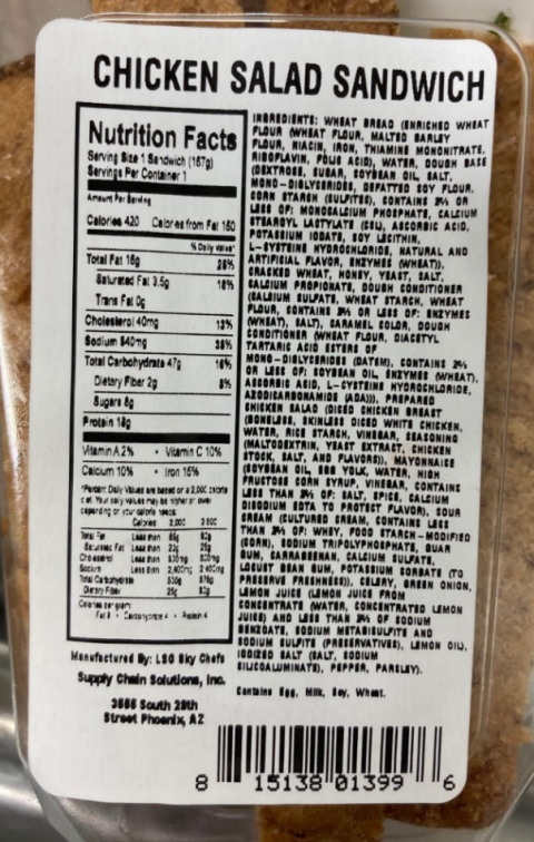 Photo 2: “Chicken Salad Sandwich Nutrition Facts”