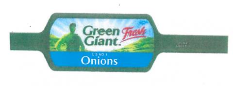 Green Giant Onion Tag Label