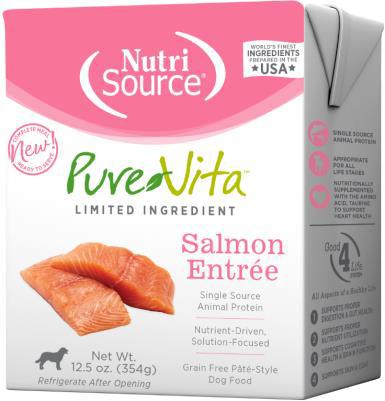 “NutriSource Pure Vita Salmon Entrée Dog Food, 12.5 oz.”
