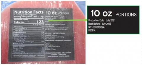Photo 1 – Labeling, 10 oz Tuna Steak Portions