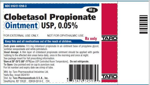 Label, Taro Clobetasol Propionate