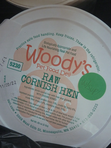 Image – Woody’s Pet Food Deli, RAW CORNISH HEN WITH SUPPL, 5LB TUB