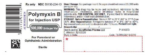 AUROMEDICS Polymyxin B for Injection USP, 500,000 Units per Vial, Rx only