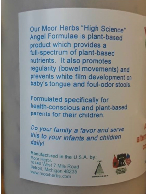 Product image, label back, Moor Herbs Healthy Beauty Angel Formula 