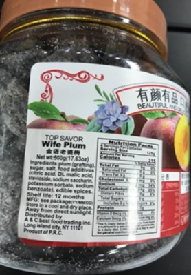 2nd image: “Wife Plum, Nutrition Facts”