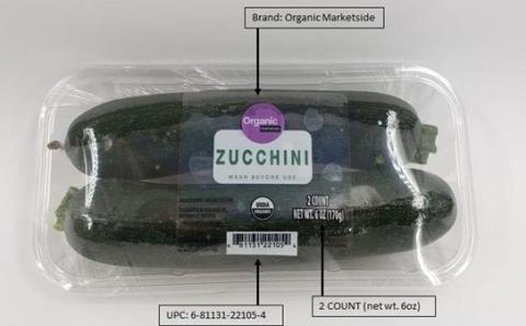Zucchini, Brand - Organic Marketside, UPC 6-81131-22105-4