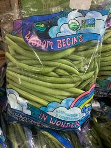 "Hippie Organics" French Beans , front package view