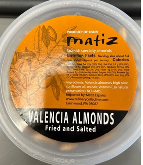 Maitz, VALENCIA ALMONDS, Fried and Salted