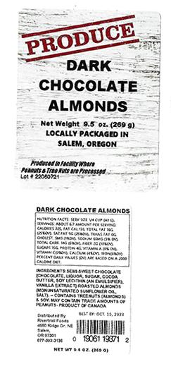 Safeway Dark Chocolate Almond Label