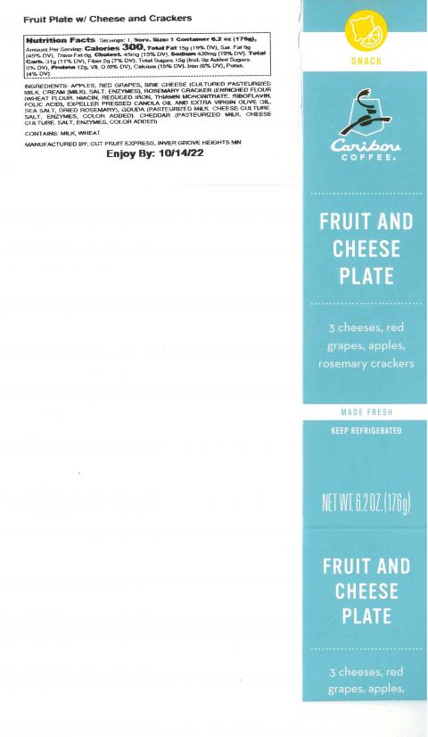 “Label, Caribou Coffee Fruit and Cheese Plate”