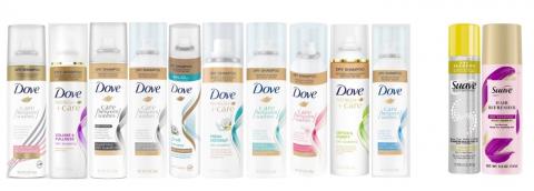 Photo – Dove and Suave Aerosol Products