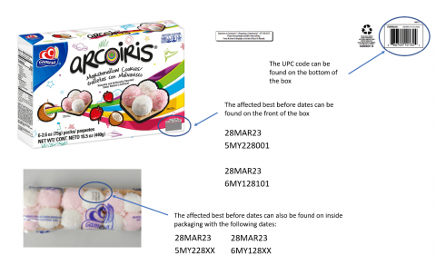 Product Labeling Arcoiris Marshmallow Cookies