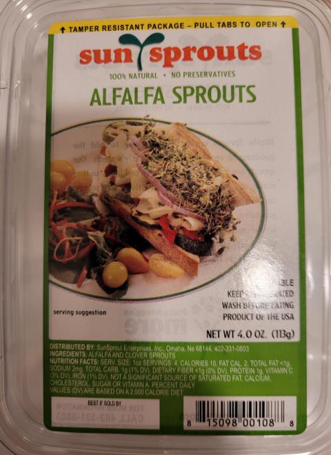 Image 2 - SunSprouts Alfalfa Sprouts, Front Clamshell