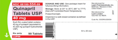 Label, Lupin Quinapril 40 mg tablets