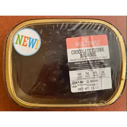 Front of package, H-E-B Meal Simple Brownie