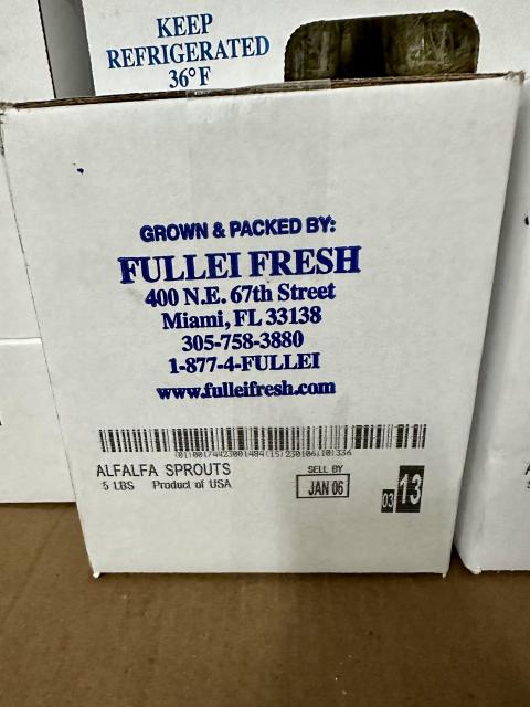 Alfalfa Sprouts Case Label