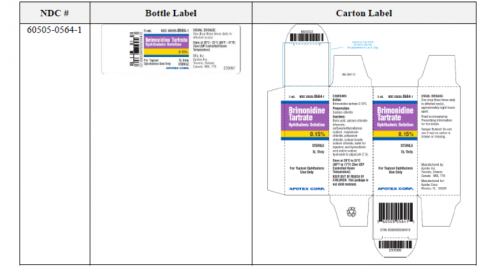 Image 1 – Labeling,  Brimonidine Tartrate Ophthalmic Solution, 0.15%, Bottle Label