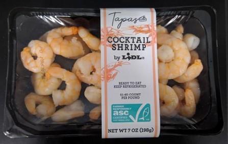 Labeling, Tapas Cocktail Shrimp by Lidl, 7 oz.