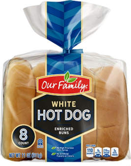 “Picture of Our Family White Hot Dog Buns”