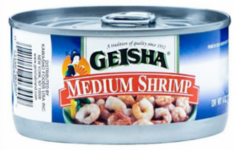 GEISHA Medium Shrimp, 4oz. metal can, UPC 071140003909(Listed on the back of the label)