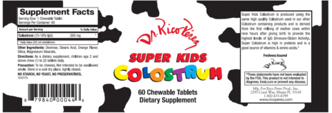 “Dr. Rico Perez Super Kids Colostrum, 60 Chewable Tablets, Dietary Supplement”