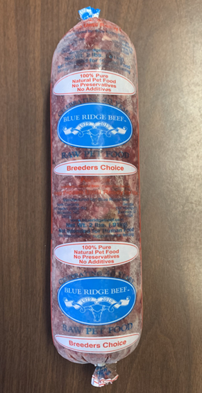 Image 1 – Front of package, Blue Ridge Beef Raw Pet Food Breeders Choice