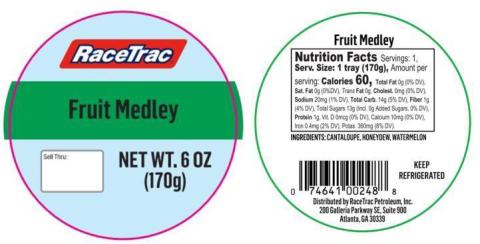 Race Trac Label examples (front and back)