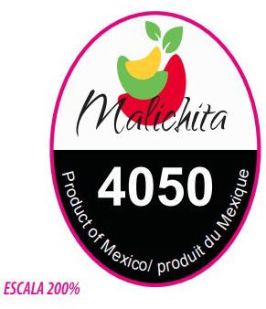 2. “PLU label, Malichita 4050, Product of Mexico”    (please use only the larger image of the label)