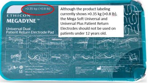 “ Label for Megadyne Universal Dual Patient Return Electrode Pad