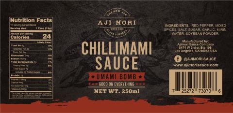 AJI MORI Chillimami Sauce label