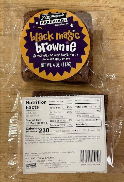 Zingerman’s Bakehouse Black Magic Brownie single pack