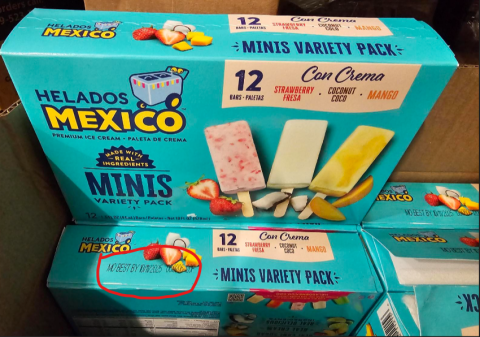 Helados Mexico Mini Cream Variety Pack with best by date of “MO Best By 10/11/2025”