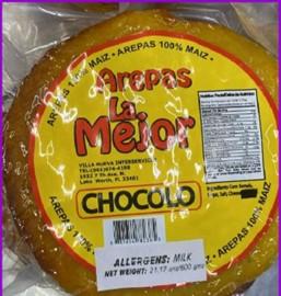 Corrected label, Arepas La Mejor Chocolo UPC 83765478238