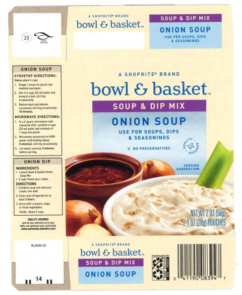 Image 1 – Labeling, bowl & basket soup & dip mix onion soup